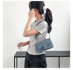 Amblot Small denim purse with button flap