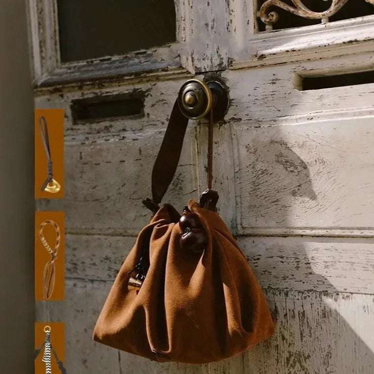 Amblot Small Large suede handbag for all seasons