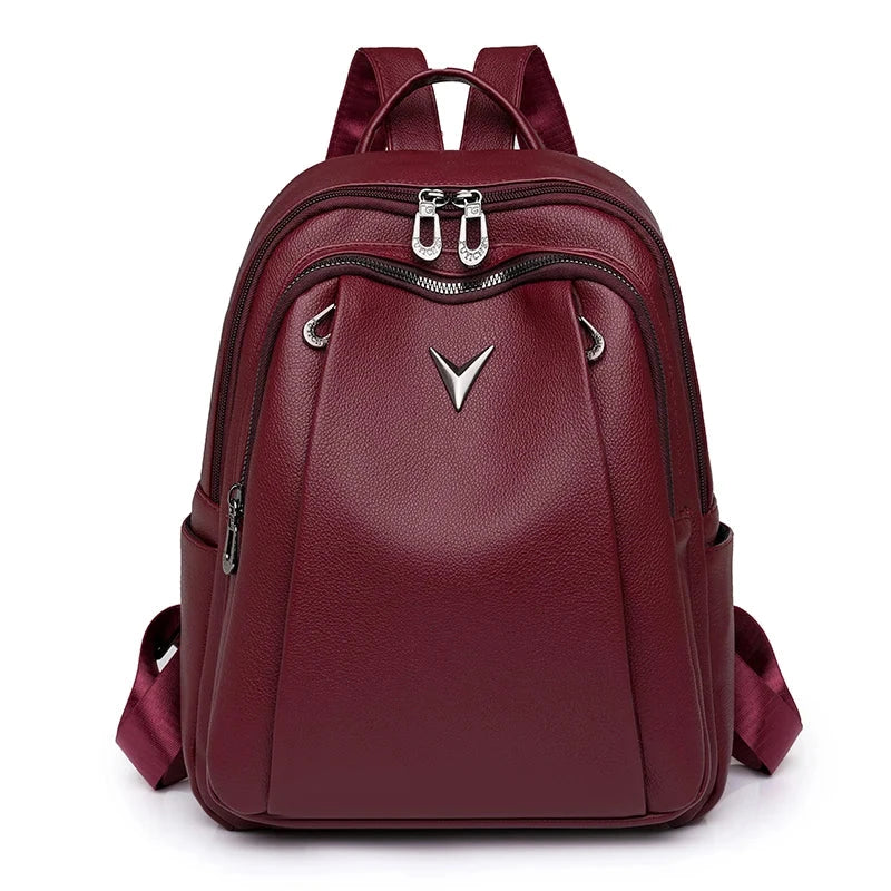 Amblot Smooth leather backpack with top handle