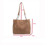 Amblot Soft corduroy tote bag with spacious interior