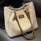 Amblot Soft corduroy tote bag with spacious interior