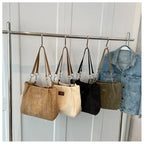 Amblot Soft corduroy tote bag with spacious interior