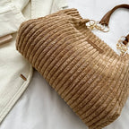 Amblot Soft corduroy tote bag with spacious interior