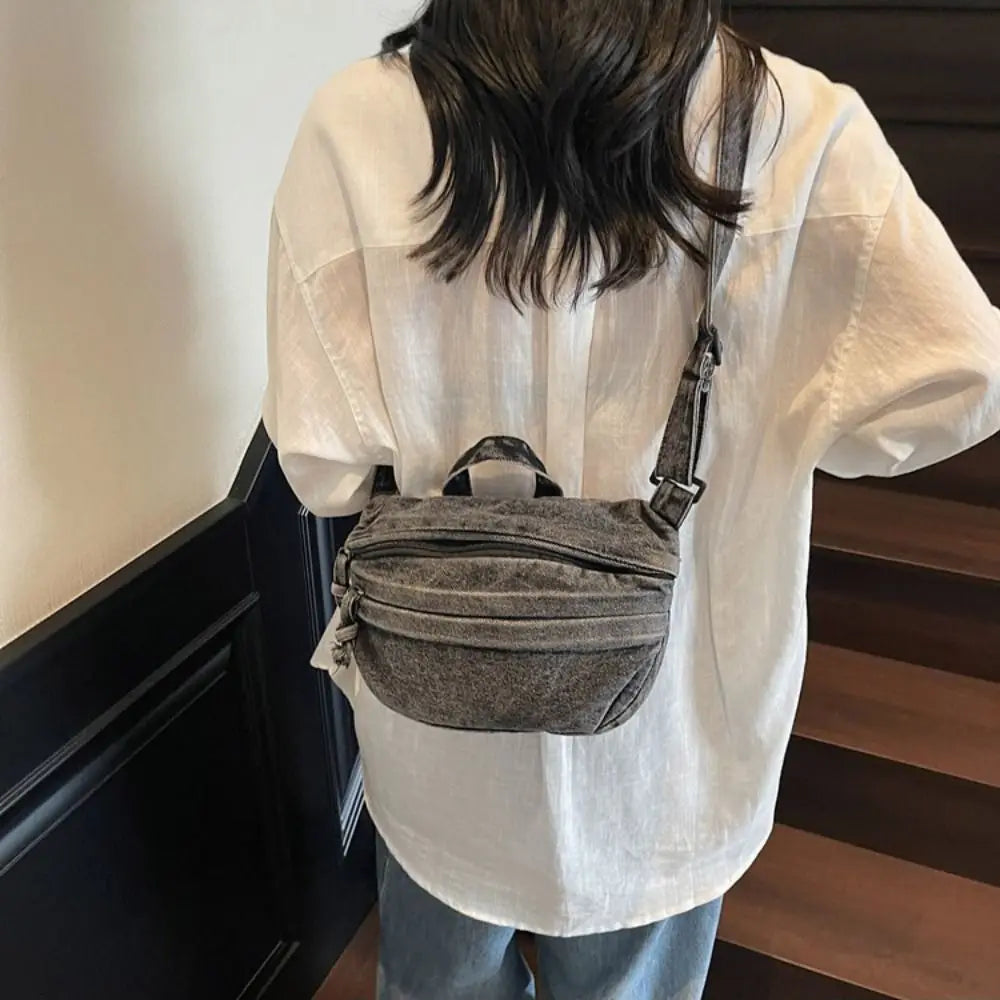 Amblot Soft denim clutch bag for women