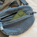 Amblot Soft denim clutch bag for women