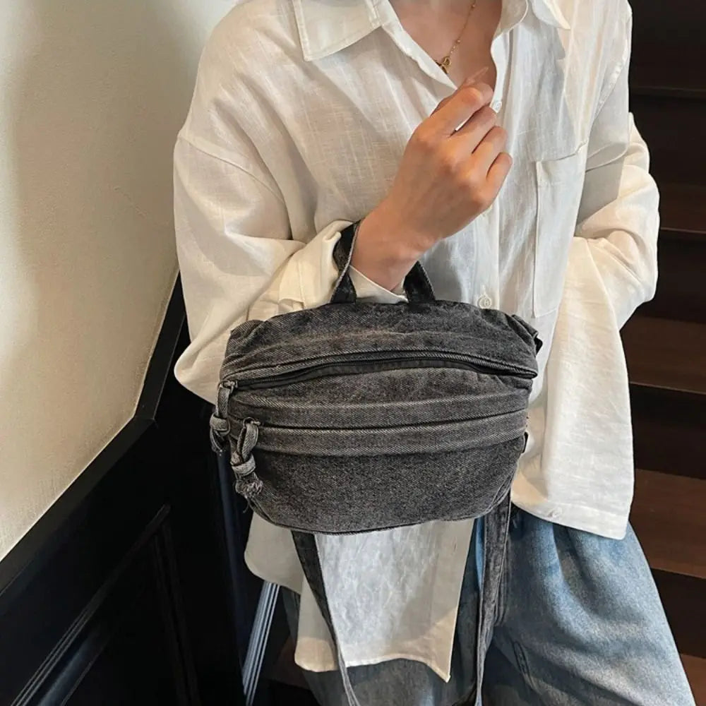 Amblot Soft denim clutch bag for women
