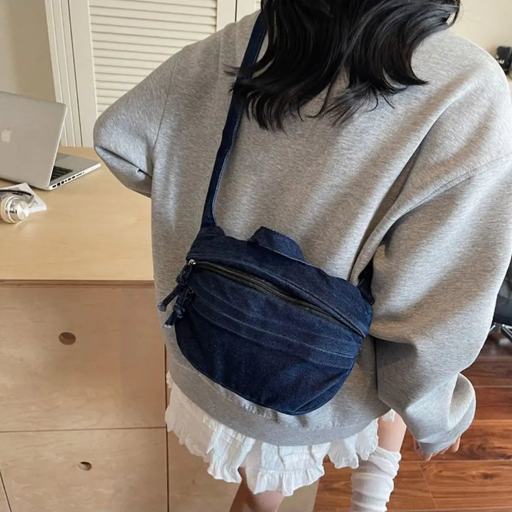 Amblot Soft denim clutch bag for women
