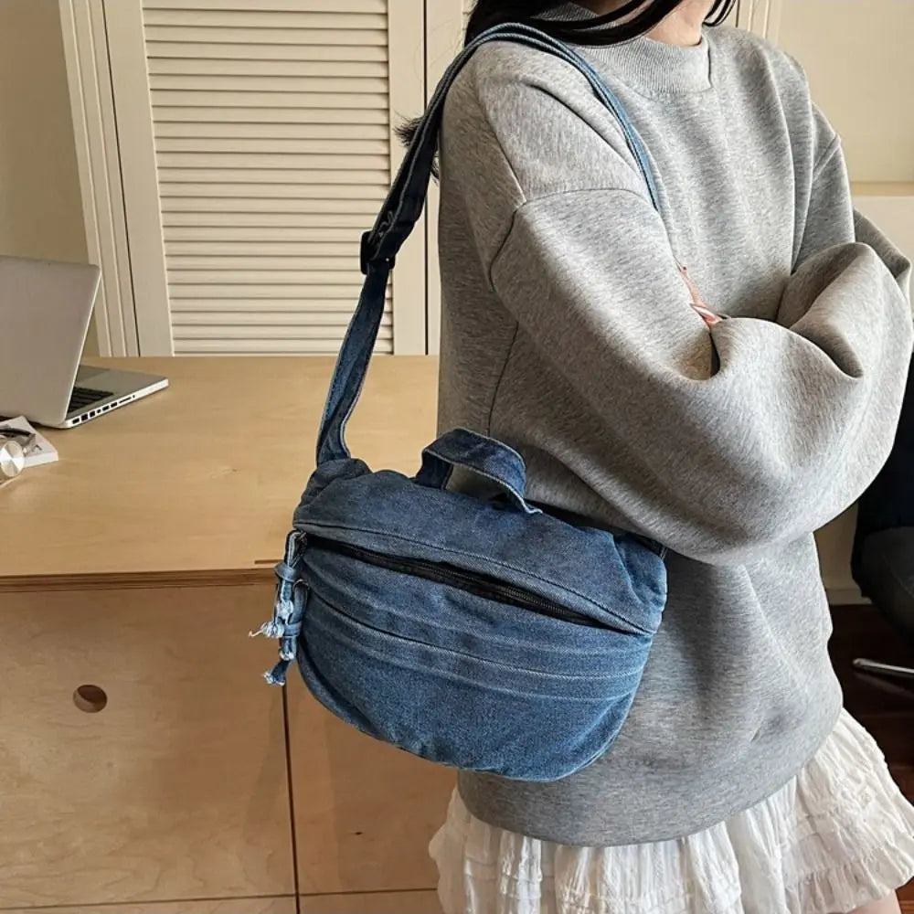 Amblot Soft denim clutch bag for women
