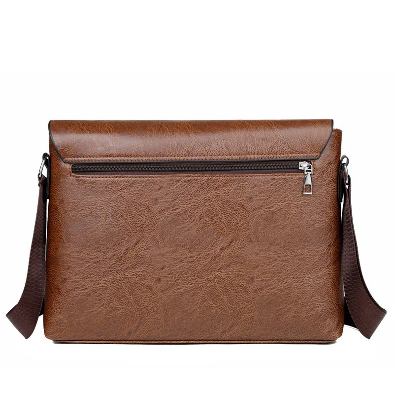 Amblot Soft leather laptop briefcase messenger bag