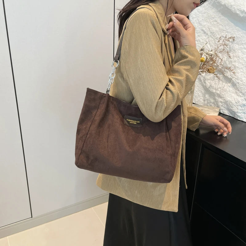 Amblot Soft-touch suede tote bag