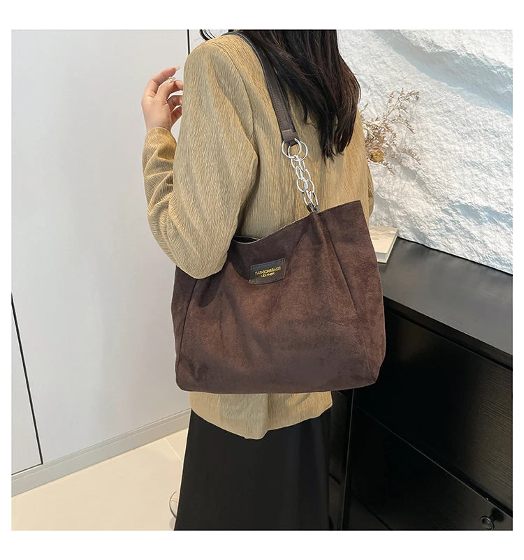 Amblot Soft-touch suede tote bag