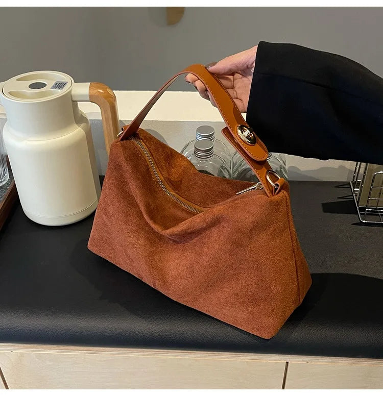 Amblot Spacious suede tote bag