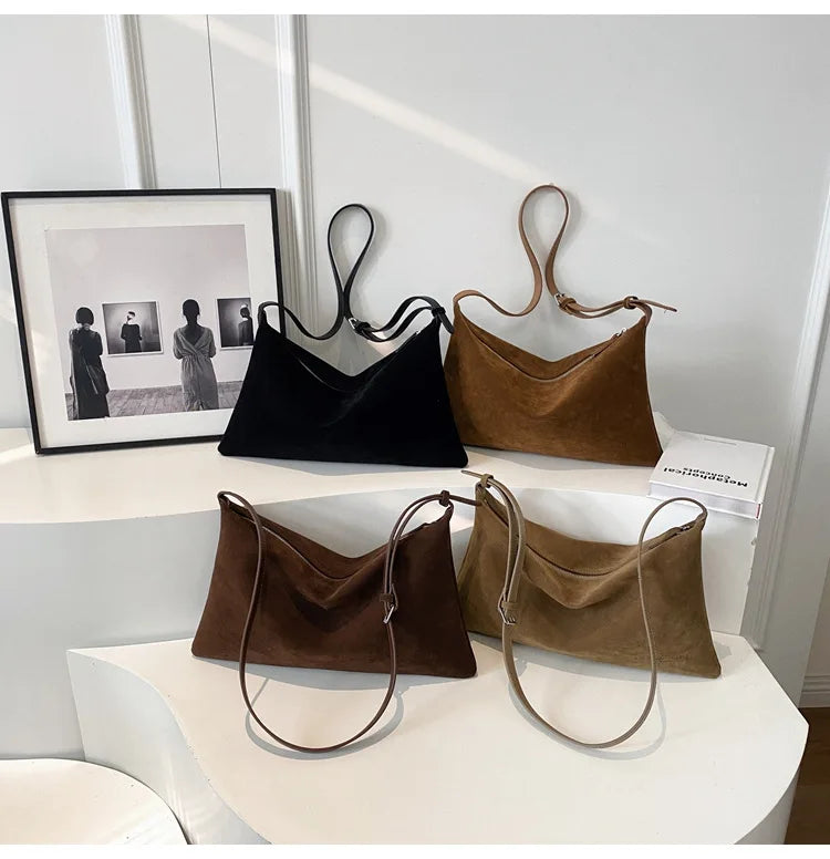 Amblot Spacious suede tote bag