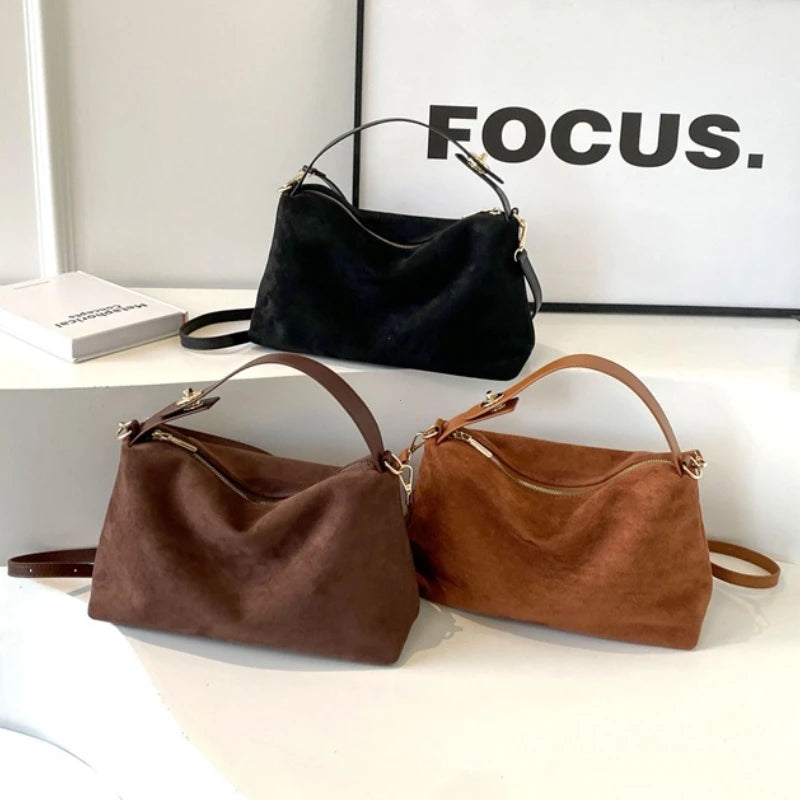 Amblot Spacious suede tote bag