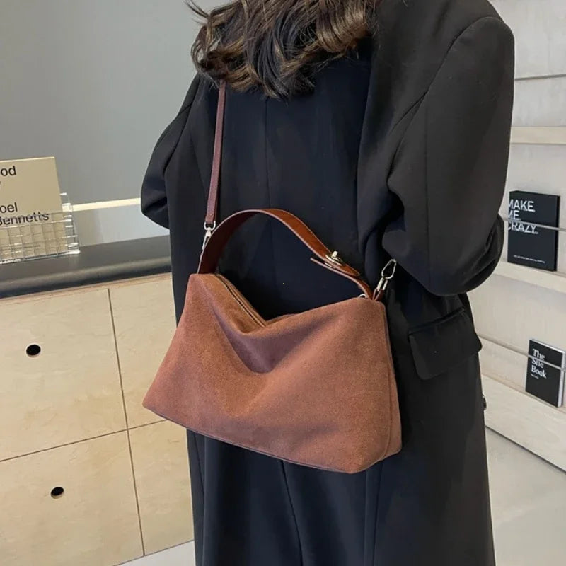 Amblot Spacious suede tote bag