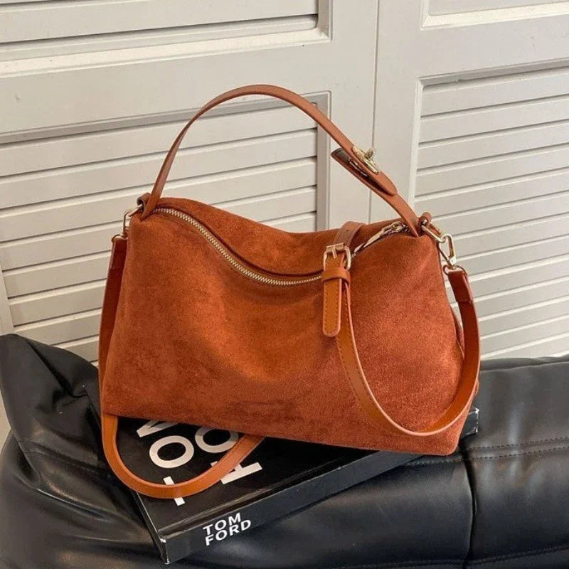 Amblot Spacious suede tote bag