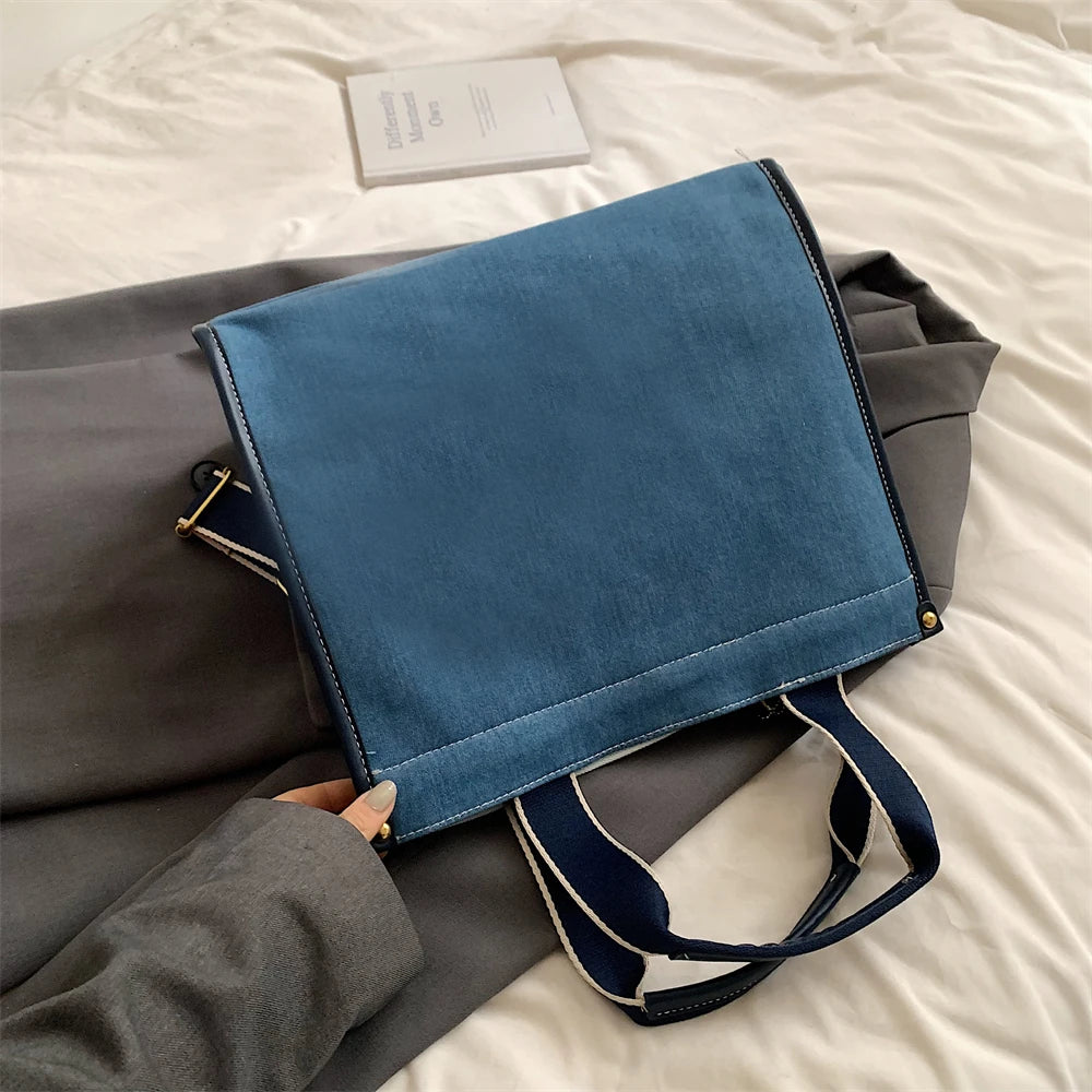 Amblot Square denim tote bag