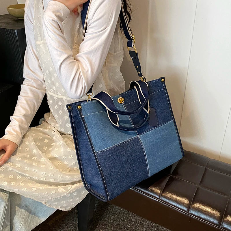 Amblot Square denim tote bag