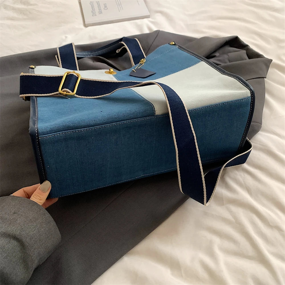 Amblot Square denim tote bag