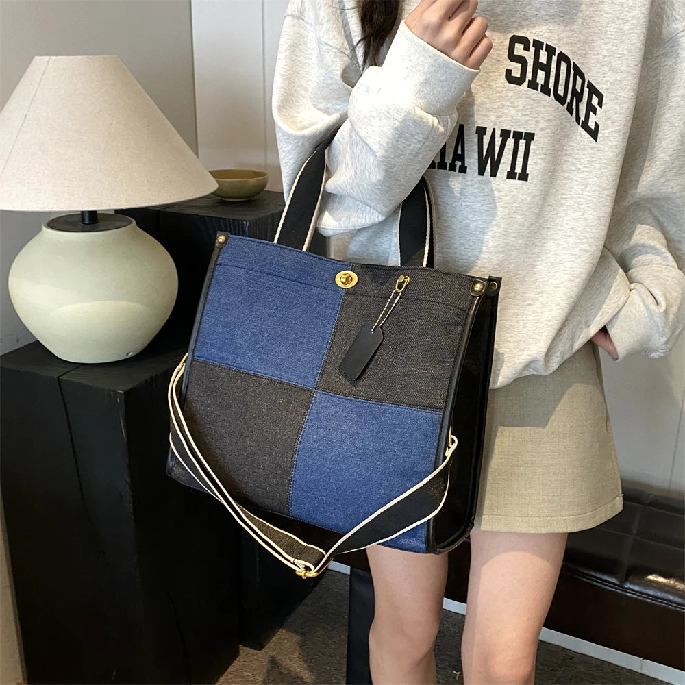 Amblot Square denim tote bag
