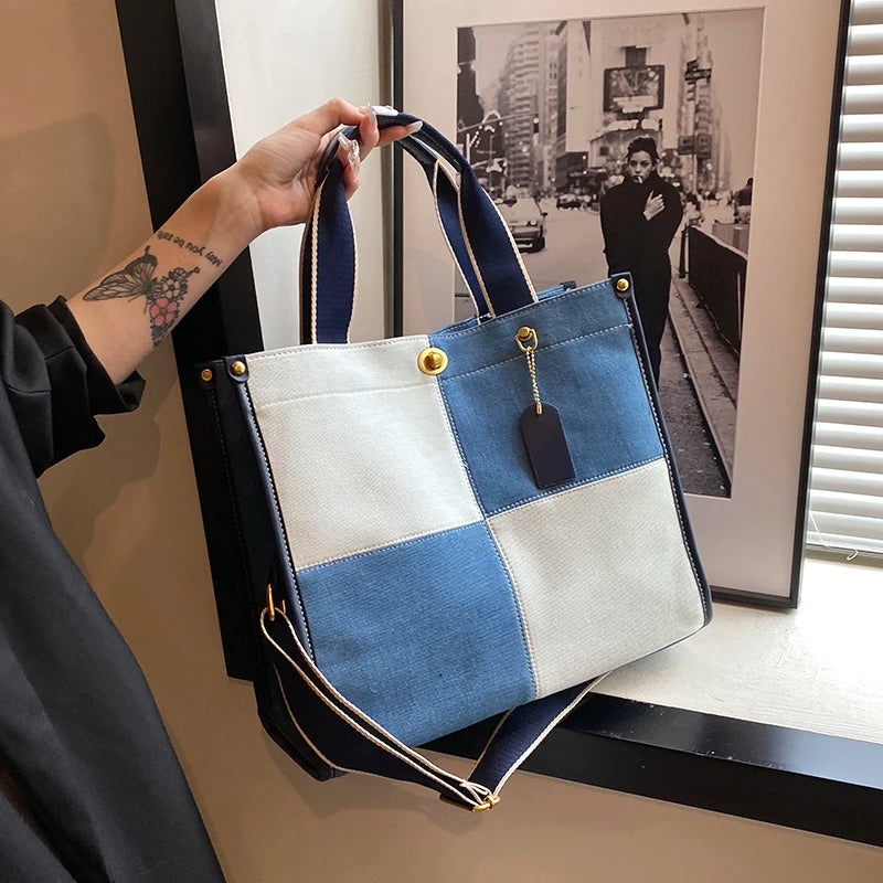 Amblot Square denim tote bag