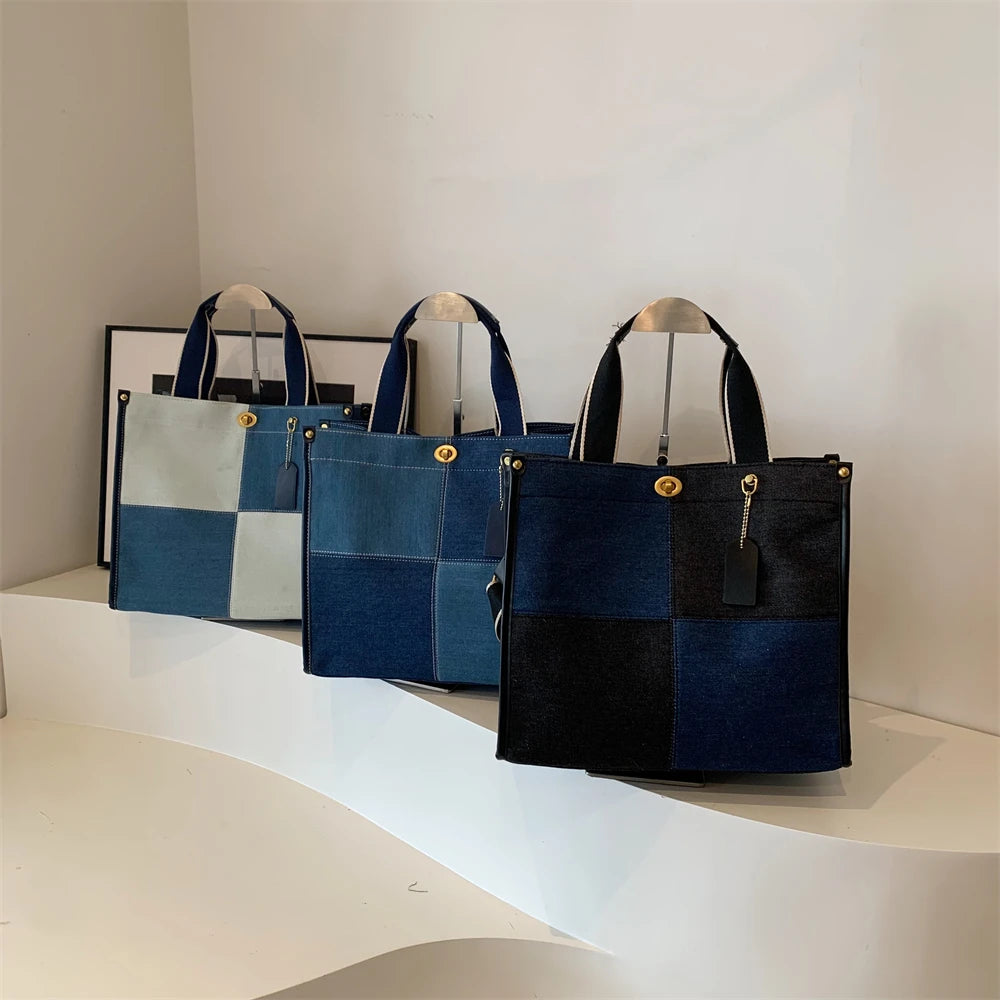 Amblot Square denim tote bag