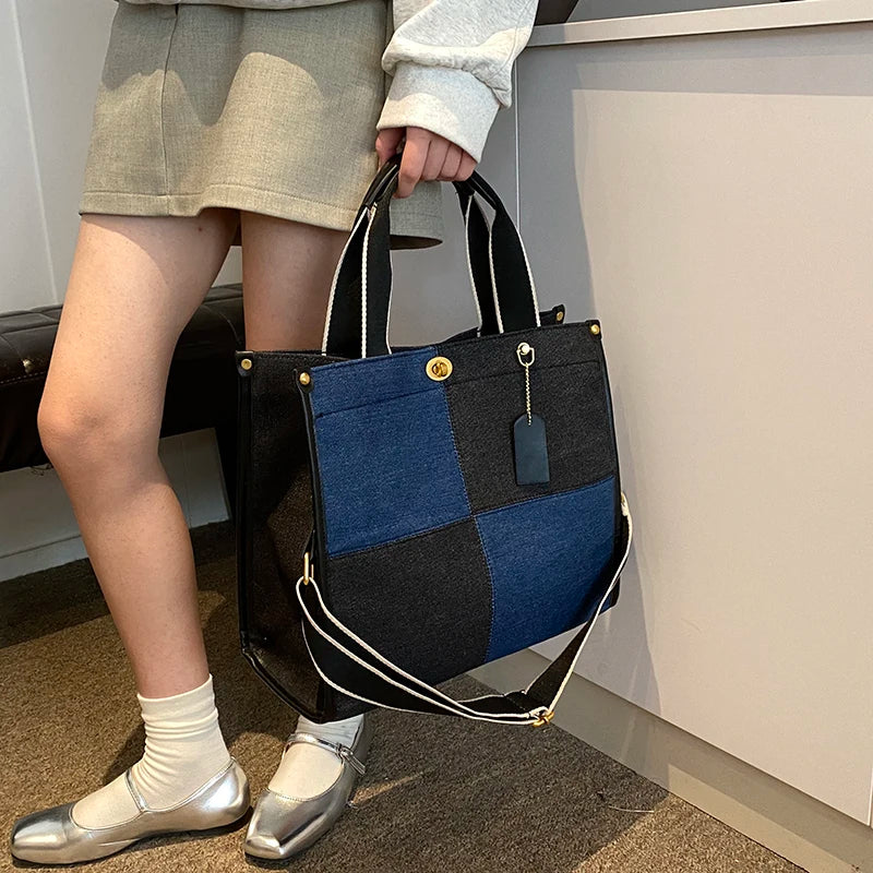 Amblot Square denim tote bag