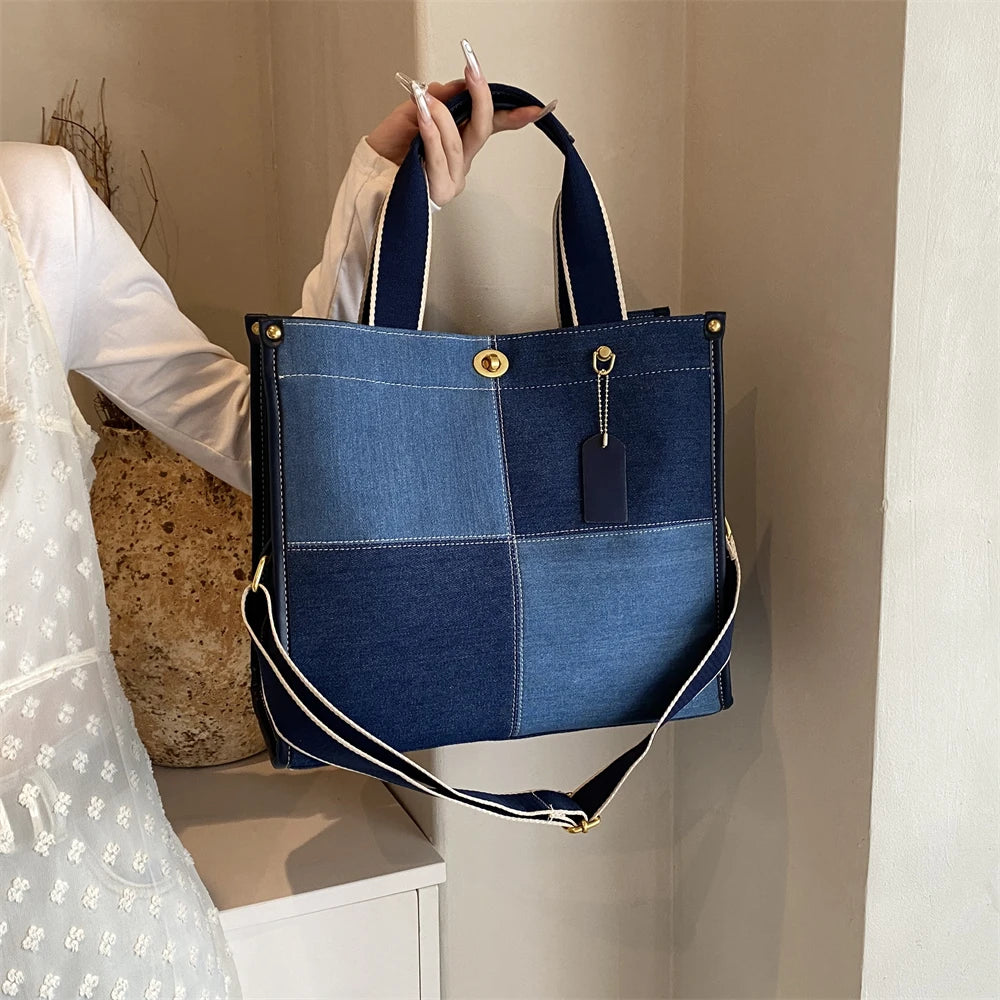 Amblot Square denim tote bag