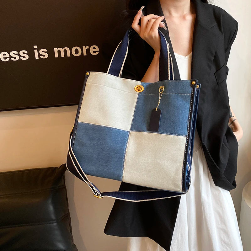 Amblot Square denim tote bag