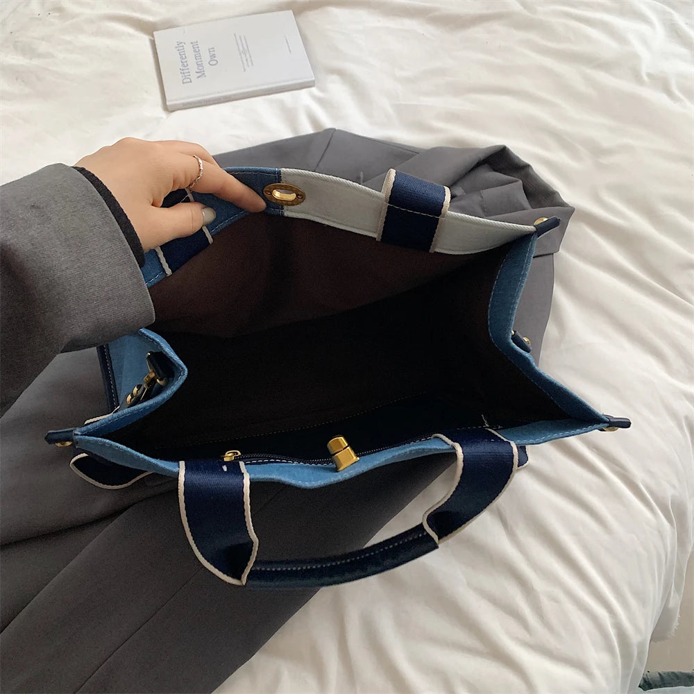 Amblot Square denim tote bag