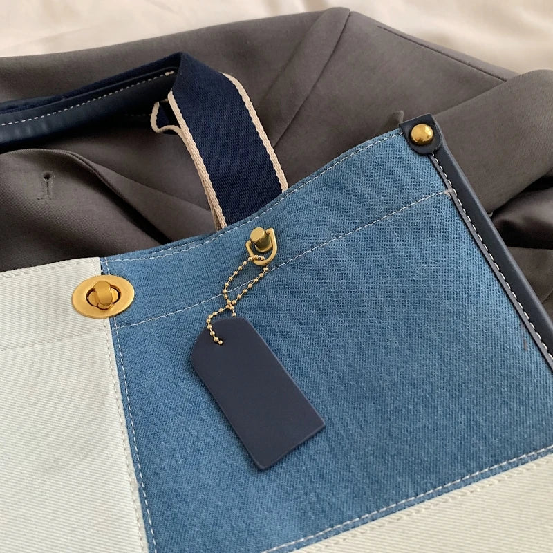 Amblot Square denim tote bag