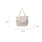 Amblot Strawberry pattern corduroy tote bag for women