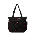 Amblot Strawberry pattern corduroy tote bag for women