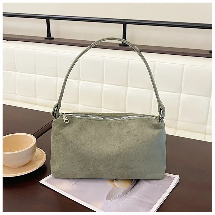 Amblot Structured suede shoulder bag