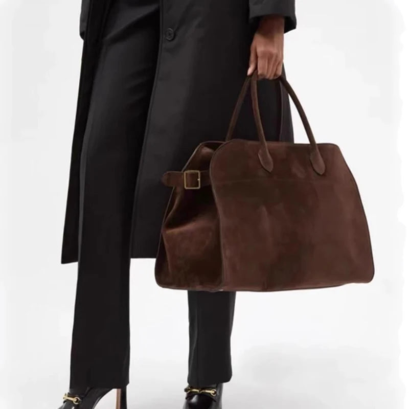 Amblot Structured suede tote handbag