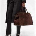 Amblot Structured suede tote handbag
