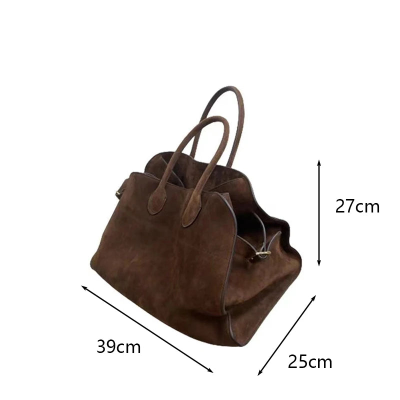 Amblot Structured suede tote handbag
