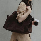 Amblot Structured suede tote handbag