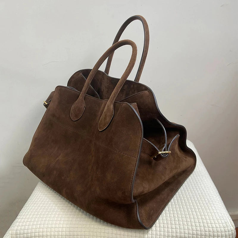 Amblot Structured suede tote handbag