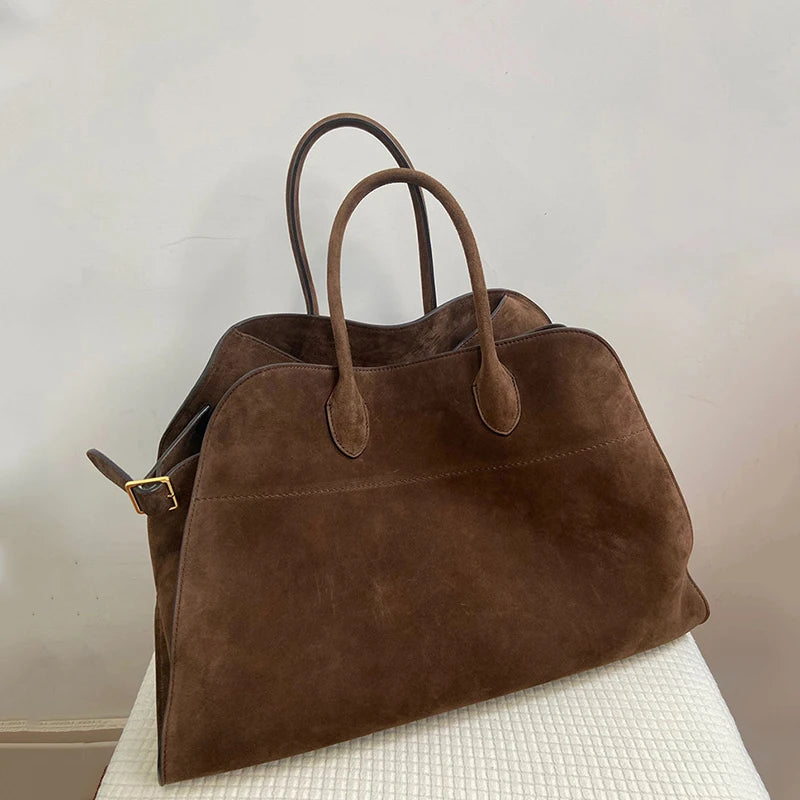 Amblot Structured suede tote handbag