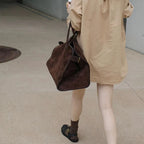 Amblot Structured suede tote handbag