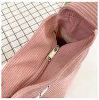 Amblot Stylish corduroy tote bag with drawstring detail