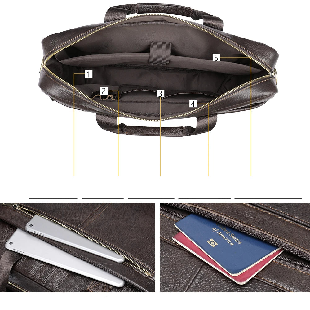 Amblot Stylish leather executive briefcase