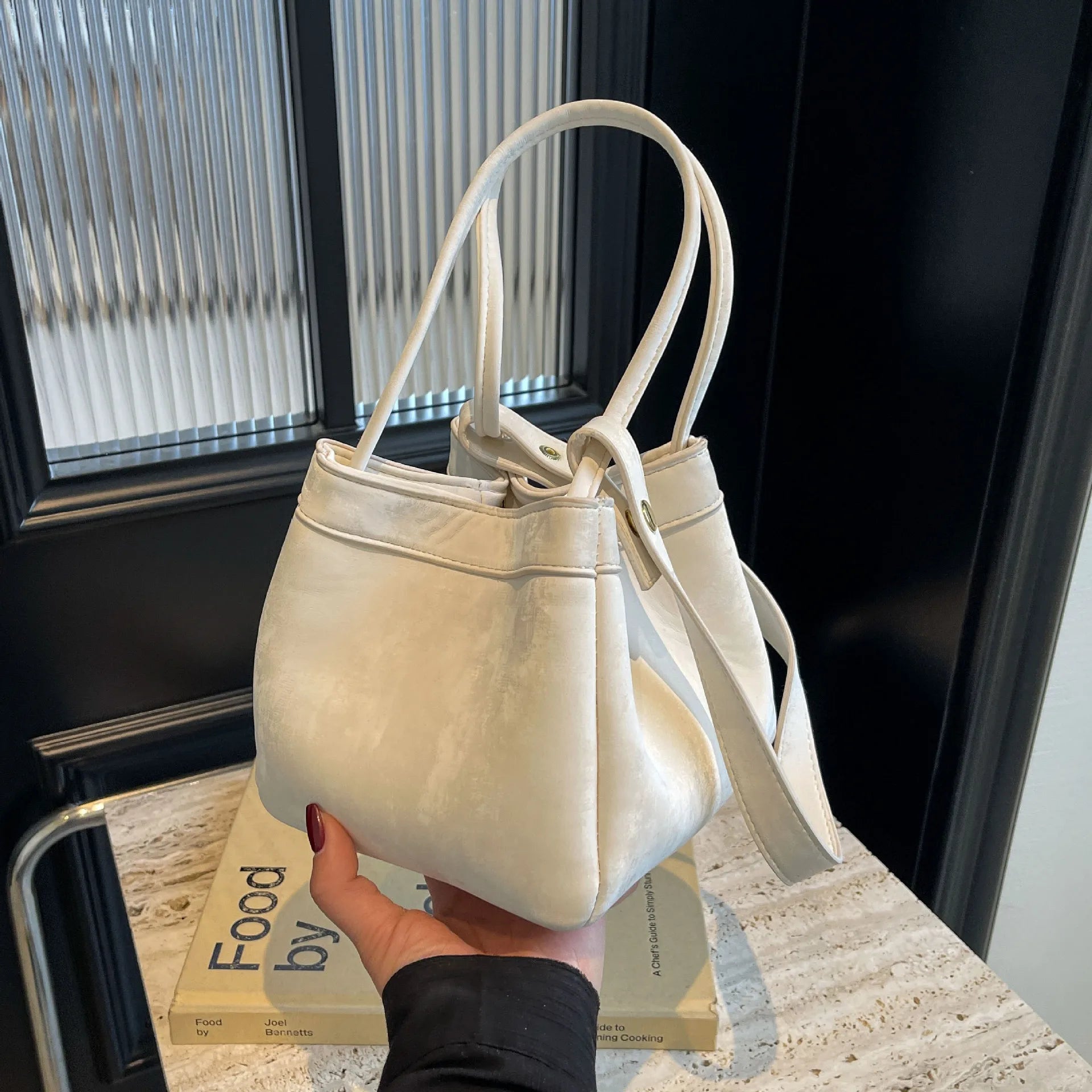 Amblot Suede box slouch bag