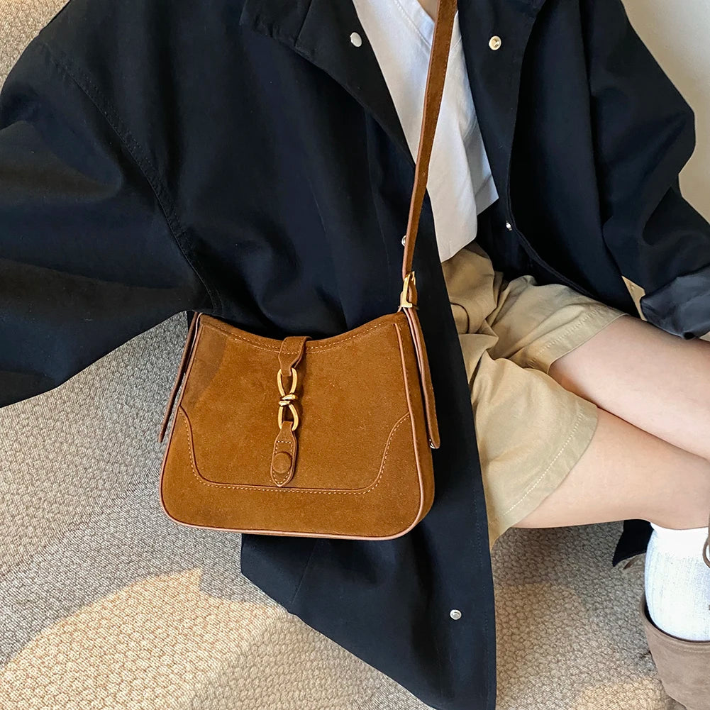 Amblot Suede crossbody purse