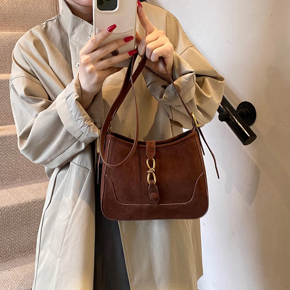 Amblot Suede crossbody purse