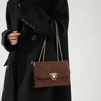 Amblot Suede crossbody purse with chain strap