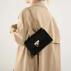 Amblot Suede crossbody purse with chain strap