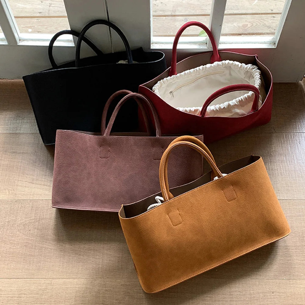 Amblot Suede tote bag with structured silhouette