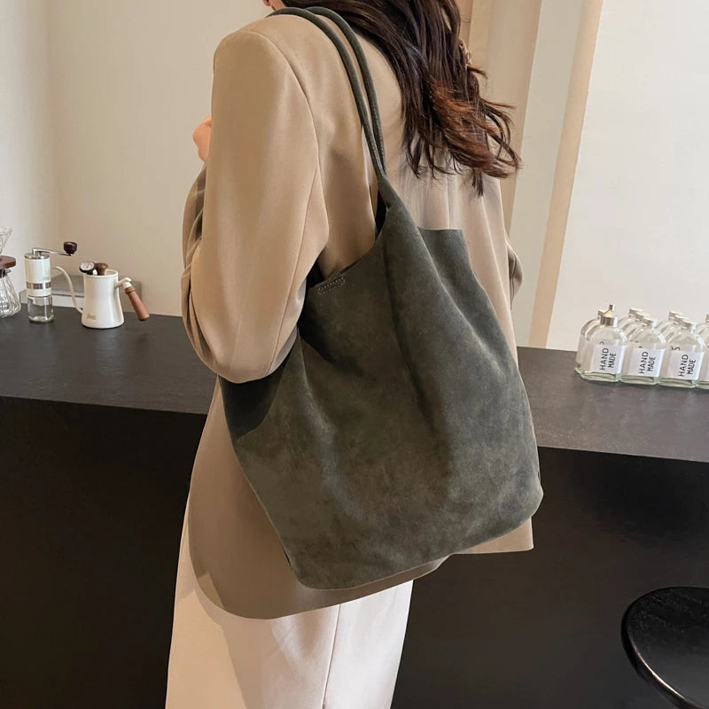 Amblot Tall suede tote bag